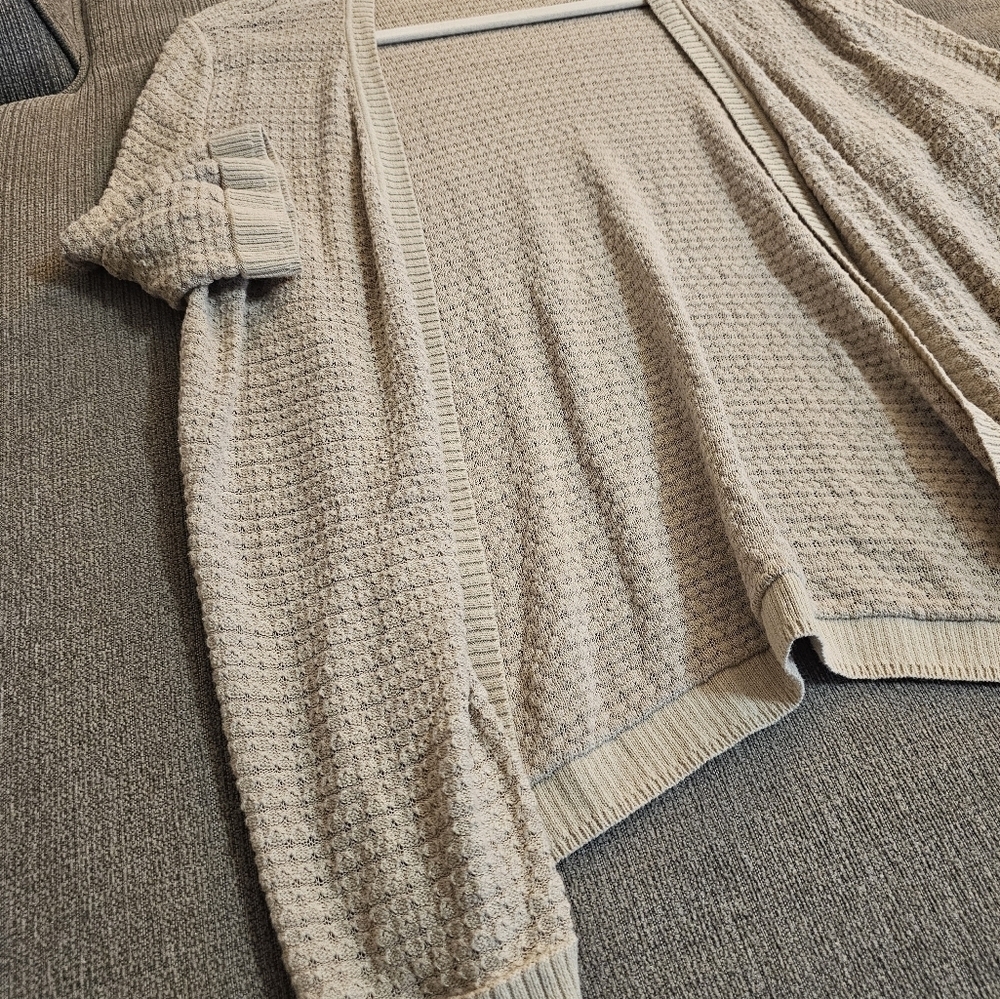 Apt. 9 Light Sand Tan Open Front Casual Light Cardigan Sweater Size XL - Picture 3 of 6